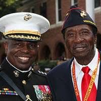 U.S. Marine Corps Lt. Gen. Walter E. Gaskin, left,