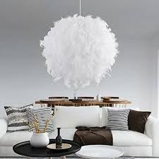 A replacement glass shade can give new life to an outdated ceiling fan. Tiemore Feather Ceiling Lamp Pendant Feather Lamp Floor Lamps For Living Room Dining Room And Bedroom 40cm 15 74 Inch Fluffy Lamp Shade Romantic Droplight Lampshade Tools Home Improvement Ceiling Lights Urbytus Com