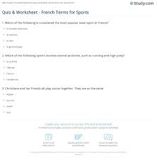 What is the only french city that stands on the river rhine? Quiz Worksheet French Terms For Sports Study Com