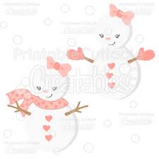 Cute Girl Snowman Svg Cut File Clipart