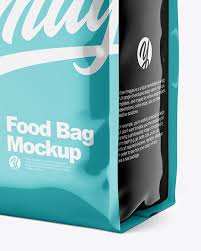 Glossy Food Bag Mockup In Bag Sack Mockups On Yellow Images Object Mockups