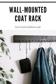 Mark the holes with a scratch awl or pencil and attach screws Diy Wall Mounted Coat Rack Love Create Celebrate