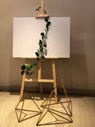 The couple who wants a boho wedding can run eucalyptus garlands over the wedding wooden sign, etc. Wooden Easel Stand Triangular Display Wedding Signage Stand Design Craft Others On Carousell