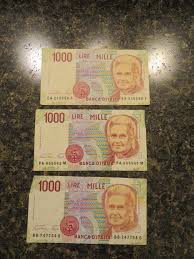 3 1990 Italy 1000 Lire Mille Banknote Foreign Paper Money Italy Lira Bank Notes
