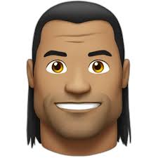 The rock White hair emoji