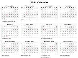 Get free 2021 monthly calendar template word, pdf, excel formats. Yearly 2021 Calendar With Holidays 2021 Calendar Calendar Printables Calendar Template Editable Calendar