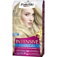 Best on lighter complexions and light eye colors such as blue or green, this shade is a fabulous option for naturally graying hair. Buy Intensive Creme Color Light Ice Blonde No 9 1 Permanent Hair Colour Box 1 Each Intensive Care Hair Colouring Lightens And Covers 100 Of Grey Hair Schwarzkopf Palette Supermercado El Corte Ingles