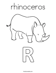 Show your kids a fun way to learn the abcs with alphabet printables they can color. Rhinoceros Coloring Page Twisty Noodle