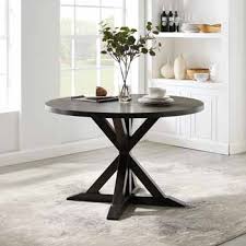 Modern farmhouse style is the perfect aesthetic! Hayden Modern Farmhouse Slate Finished Round Dining Table Measuring 47 W X 47 D X 30 H By Crosley Furniture Kitchensource Com