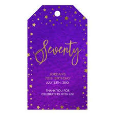 Thank You Gift Ideas For 40th Birthday Starry Purple Watercolor 70th Birthday Party Gift Tags Zazzle Com 40th Birthday Party Gifts 50th Birthday Party Gifts 30th Birthday Party Gifts