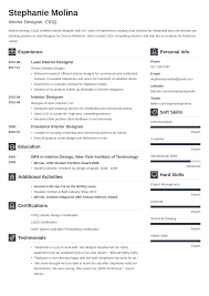 Interior Design Resume Example Template Vibes In 2020 Resume Examples Artist Resume Resume Skills