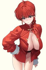shirt, bangs, saotome ranma, blue eyes, long hair - Anime R34
