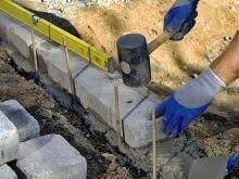 Sandspielflaeche Randeinfassung Aus Betonsteinen Flachen Sandkasten Betonsteine