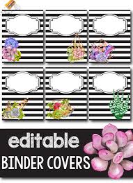 Fun cactus or lama prints. Succulent Binder Covers And Spines Editable Cactus Binder Covers Editable Binder Covers Editable Binder Covers Vintage Classroom Decor