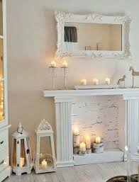 The decorations can also be changed to go along. Faux Fireplace Mantel Fireplace Design Ideas Farmhouse Decor Living Room Farm House Living Room Shabby Chic Living Room