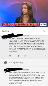 11 year old raped be worse for her to get abortion. : rinsanepeoplefacebook