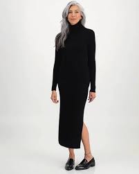 Charter Club Womens 100% Cashmere Turtleneck Midi Sweater Dress, Macys  Exclusive - Macys