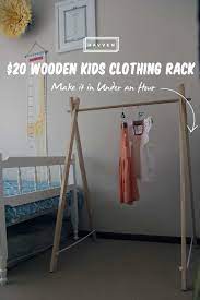 Diy 20 Wooden Kids Clothing Rack Make In Under An Hour Kids Clothing Rack Diy Kids Furniture Diy Clothes Rack