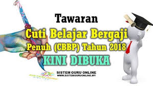 Cuti belajar (dalam perintah am bab c 1974) disebut sebagai cuti berkursus bermakna cuti yang diluluskan oleh kerajaan kepada seseorang pegawai bagi mengikuti kursus jangka sederhana dan kursus cuti belajar bergaji penuh (cbbp) dengan / tanpa hadiah latihan persekutuan (hlp). Tawaran Cuti Belajar Bergaji Penuh Cbbp Tahun 2018 Kini Dibuka Kini