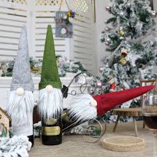 Home new ideas for decor. Christmas Champagne Bottle Cover Dress Up Decoration Christmas Faceless Doll Christmas Decorations For Home Noel Natal Navidad Pendant Drop Ornaments Aliexpress