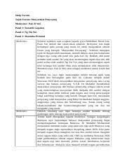 Agenda rapat kali ini untuk membahas tindaklanjut dua buah perda. Skrip Forum 1 Odt Skrip Forum Tajuk Forum Masyarakat Penyayang Moderator Pak Zi Wei Panel 1 Ilamathi Gopalan Panel 2 Ng Yin Yin Panel 3 Shaantha Course Hero