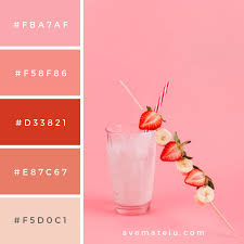 Strawberry Banana Beverage In Glass Color Palette 235 Ave Mateiu Color Palette Pink Brand Color Palette Strawberry Color