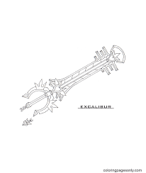 Print up an addition or subtraction coloring page themed after kid favorites like fortnite, five nights at freddys, overwatch, undertale, doom, and many more. Excalibur Key Coloring Pages Key Coloring Pages Coloring Pages For Kids And Adults