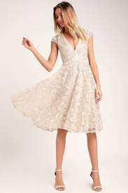 16 Wedding Dresses You Can Wear Again Because You Re The Practical Type Dresses Blush Lace Dress Backless Midi Dress