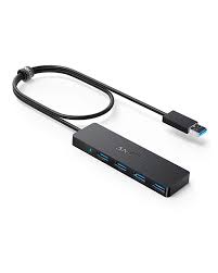 Amazon Com Anker 4 Port Usb 3 0 Hub Ultra Slim Data Usb Hub With 2 Ft Extended Cable Charging Not Supported For Macbook Mac Usb Hub Mac Mini Flash Drive