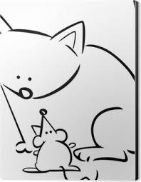 Boyama Kedi Ve Fare Cizgi Film Doodle Poster Pixers Haydi Dunyanizi Degistirelim