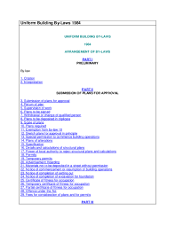 Download & view 13282147 uniform building by laws as pdf for free. Pdf Uniform Building By Laws 1984 Uniform Building By Laws 1984 Arrangement Of By Laws Part I Preliminary By Law 1 Citation 2 Interpretation Part Ii Submission Of Plans For Approval Nourz Zainuddin Academia Edu