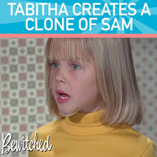 Jealous of her little brother, Tabitha (Erin Murphy) uses magic to create a  clone of Samantha (Elizabeth Montgomery) that has time to play with her. ,  From Season 6 Episode 19 'Tabitha's Very Own ...