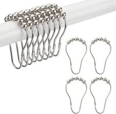 Some options available at bed bath & beyond include nickel, chrome, and bronze. Amazon Com Titanker Shower Curtain Rings Rust Resistant Metal Shower Curtain Hooks Rings For Bathroom Shower Rods Shower Hooks Shower Rings For Curtain Set Of 12 Nickel Kitchen Dining