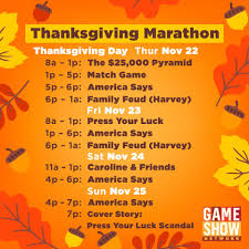 Thanksgiving family games thanksgiving messages thanksgiving day parade hosting thanksgiving thanksgiving crafts for kids family feud fast money family feud game birthday activities games for teens. Game Show Network Happy Thanksgiving Gather The Family And Watch Game Show Marathons All Weekend Long Here S What We Have On Our Plate Facebook