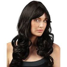 Luxe pruik met krullen roze en oranje emily