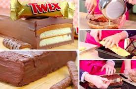 Ingredients Pour La Ganache Au Chocolat 400 Grammes De Chocolat Au Lait 165 Grammes De Creme Liquide Entiere 25 Gateaux Et Desserts Recette Twix Gateau Xxl