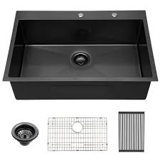 w drop in kitchen sink with basket strainer