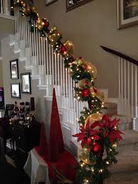 Werchristmas scandinavian blue spruce christmas garland with pine cones we used them to run along our banister rail added some battery powered lights, and they really did look fantastic! Christmas Adornos Navidenosstaircase Christmas Stairs Decorations Christmas Banister Christmas Staircase Decor