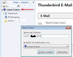 The selected emails are now exported to the target. Mails Lokal Archivieren Thunderbird Padagogische Hochschule Heidelberg