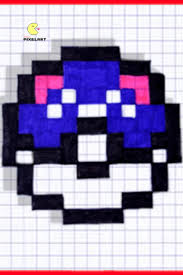 Pixel Art Facile Masterball En 2020 Pixel Art Pixel Art Facile Dessins Faciles