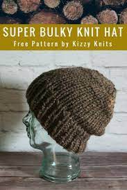 Kizzy Knits Free Pattern Classic Super Bulky Knit Hat Knit Hat Patterns Knitted Hats Slouchy Beanie Pattern Knitting Patterns Free