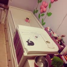 Ikea Hack Hemnes Daybed Frame With 2 Kallax Shelves To The Cot With Changing Table Converted Bedroom Hemnes Ikea Baby Ikea Baby Room Hemnes