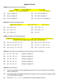 Worksheet given in this section is much useful to the students who would like to practice problems on algebraic identities. Algebraic Proofs Teaching Resources