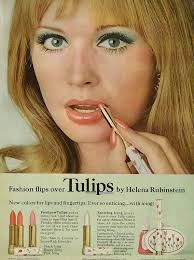 1966 Cosmetics Ad Helena Rubinstein Tulips Colors For Lips Nails Vintage Makeup Ads Disco Makeup 70s Hair And Makeup