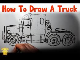 This tutorial shows the sketching and drawing steps from start to finish. Learn How To Draw A Truck Big Rig Drawing By Little Puma Youtube