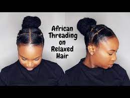 African Threading Updo On Short Hair Video Natural Hair Braids Natural Hair Updo Short Hair Styles