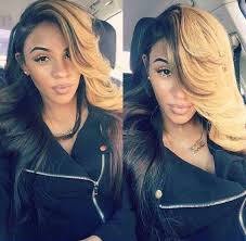 Sew In Black And Blonde Weave Half Dyed Hair Sew In Weave Hairstyle Hairinspirationbyadrionna Long Hair Styles Weave Hairstyles Curly Hair Styles