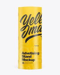 Free logo mockups for designers that are fully layered, easily customizable photo realistic psds: Advertising Stand Mockup Front View In Indoor Advertising Mockups On Yellow Images Object Mockups Mockup Free Psd Mockup Free Download Mockup Psd