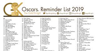 The 2020 oscars are finally here. Oscars 2020 Printable Best Picture Reminder List How Many Films Have You Seen In 2019 The Gold Knight Latest Academy Awards News And Insight