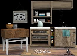 Michelleab 10 New Meshes Made By Me 2 Kitchen Counters 1 1074 Polys 2 162 Polys 2 Cabinets Short Rustic Kitchen Sims 4 Kitchen Sims 4 Kitchen Cabinets